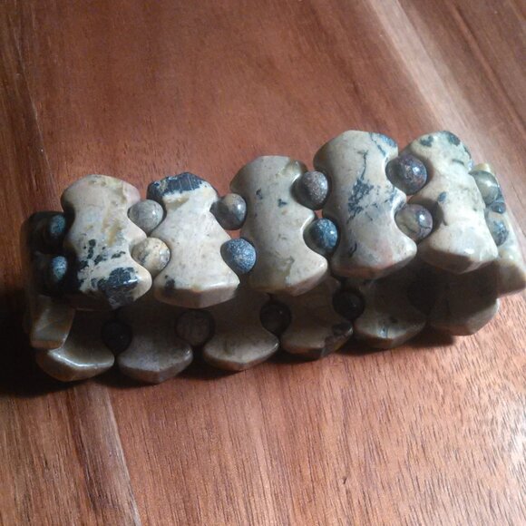 Yellow Turquoise Fancy Shape Stretch Bracelet - Picture 6 of 12